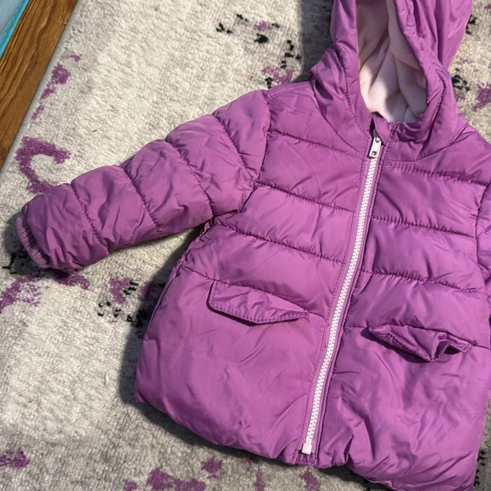 Old Navy Purple Frost Free Puffer Jacket 12-18 Months